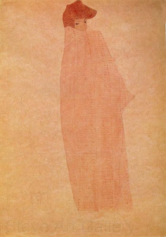 Egon Schiele Standing woman in a Long Cloak France oil painting art
